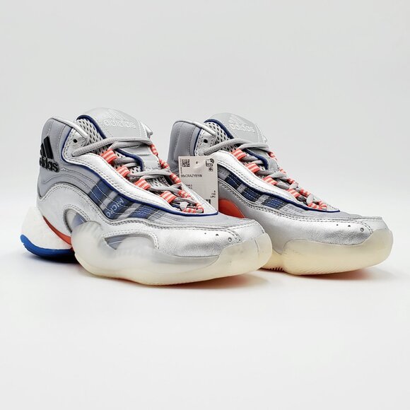 Adidas Men's 98 x Crazy BYW Basketball Shoes Silver Metallic EF5537 Size 6.5 - Picture 5 of 10